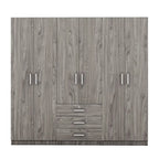 Armoire de rangement en bois à 6 portes avec 3 grands tiroirs pour chambre