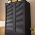 Armoire-penderie COZONY avec 3 tiroirs et 2 portes, meuble de rangement moderne en bois pour chambre, grande armoire blanche sur pied