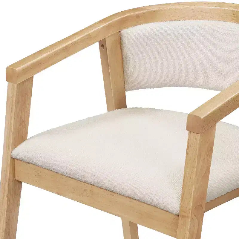 Ensemble de salle à manger moderne du milieu du siècle Simon de Christopher Knight Home, 5 pièces, en bois d’hévéa, avec chaises rembourrées en bouclé