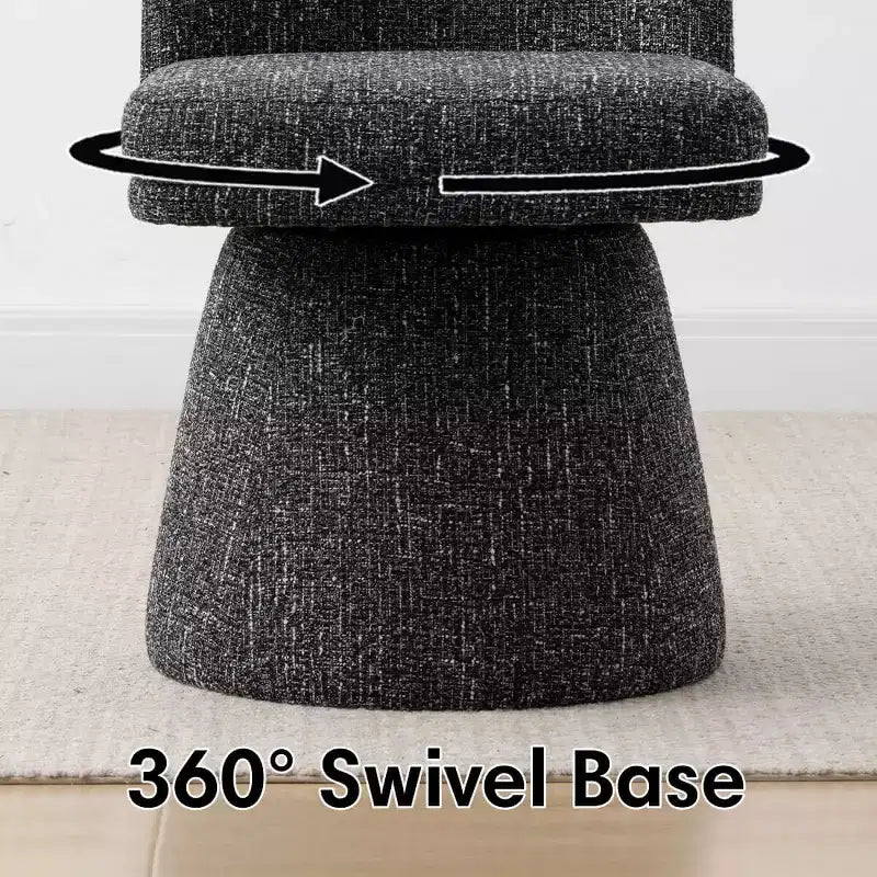 Set aus 6 modernen, um 360° drehbaren, armlehnenlosen Esszimmerstühlen mit Sockelbasis, eleganten Akzentstühlen für Küche, Esszimmer oder Büro – Panipeachy