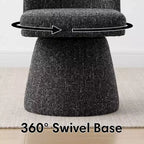 Set aus 6 modernen, um 360° drehbaren, armlehnenlosen Esszimmerstühlen mit Sockelbasis, eleganten Akzentstühlen für Küche, Esszimmer oder Büro – Panipeachy