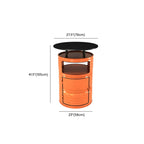 Industrielle schwarze und orangefarbene Metalltrommel-Beistelltische