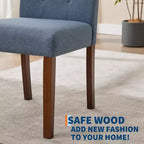 Parsons Button Tufted Dining Chairs Set of 6 / 4 - Upholstered Fabric Kitchen Chairs with Wood Legs & Padded Seats - Living Room Kitchen Furniture