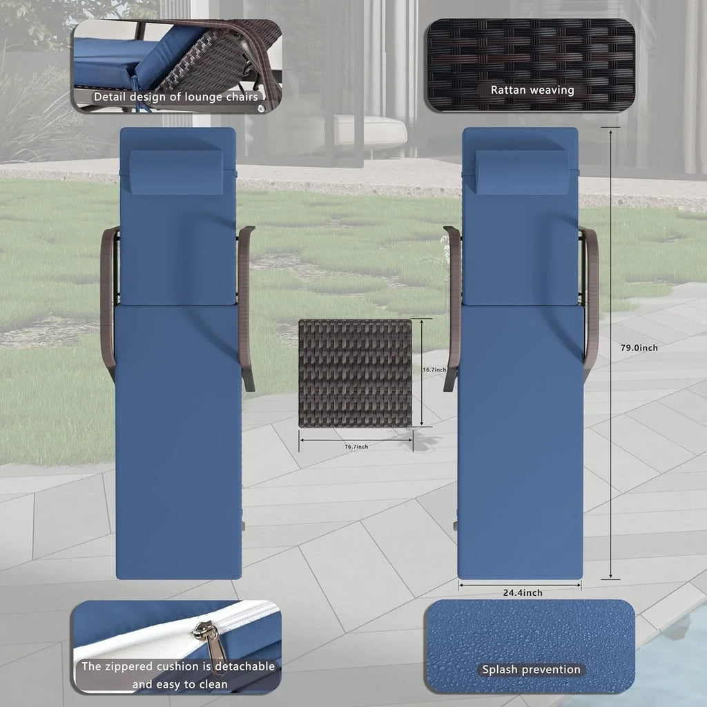Kullavik 3-teiliges Outdoor-Loungesessel-Set