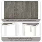 Farmhouse Extendable Dining Table Set for 6, Rectangular Table and 6 Upholstered Chairs
