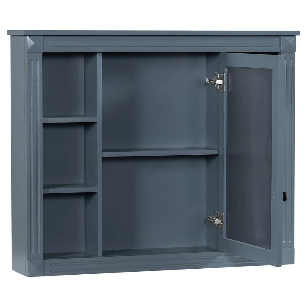 Meuble-lavabo moderne de salle de bains de 36 po avec vasque sur plan, armoire à miroir, 2 portes et 2 tiroirs