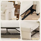 Dyonery 3-in-1-Schlafsofa, ausziehbares Schlafsofa mit Seitentasche und verstellbarer Rückenlehne, werkzeuglose Montage, klappbares Loveseat