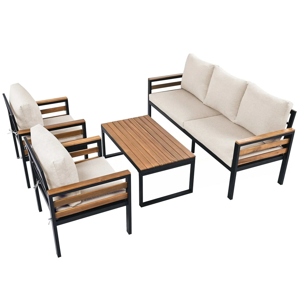 4-delige loungeset voor buiten