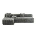Cloud-Ecksofa, modernes Polstersofa mit 2 Zierkissen, frei kombinierbares Sofa, modulares L-förmiges Ecksofa