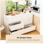Buffet bahut intelligent pivotant/extensible avec 6 tiroirs, plateau extensible, tapis antidérapant, table à manger pivotante, garde-manger îlot de cuisine