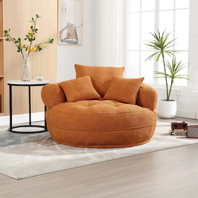 Round Lazy Sofa Chair ?C White/Blue/Grey/Yellow/Orange/Rose Red/Navy/Green, Single & Couple Seat