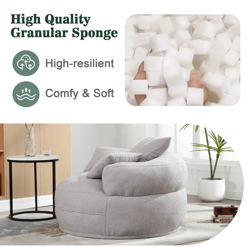 Round Lazy Sofa Chair ?C White/Blue/Grey/Yellow/Orange/Rose Red/Navy/Green, Single & Couple Seat