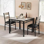 Ensemble de table à manger pour 4 personnes avec 4 chaises rembourrées, ensemble de table de cuisine en bois de 5 pièces avec protection d’angle pour cuisine, appartement ou petit espace