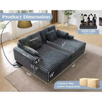AMERLIFE 93-Zoll-Doppel-Chaiselongue-Sofa für zwei Personen, tiefes Cloud-Sofa mit Lendenkissen und breiten Armlehnen, einfache Montage, Kunstfell
