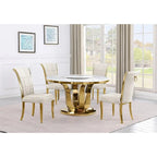 Best Quality Furniture D325-SC324-7 ronde eetkamerset met 5 delen