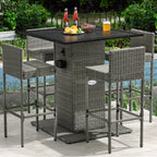 Ensemble de bar Moasis en résine tressée pour extérieur, 5 pièces – 5 pièces