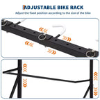 Freistehender Fahrradständer für 5 Fahrräder mit einer hohen Tragfähigkeit von 300 lb, robuster Organizer für die sichere und stabile Aufbewahrung von Fahrrädern in Vorgärten und Hinterhöfen