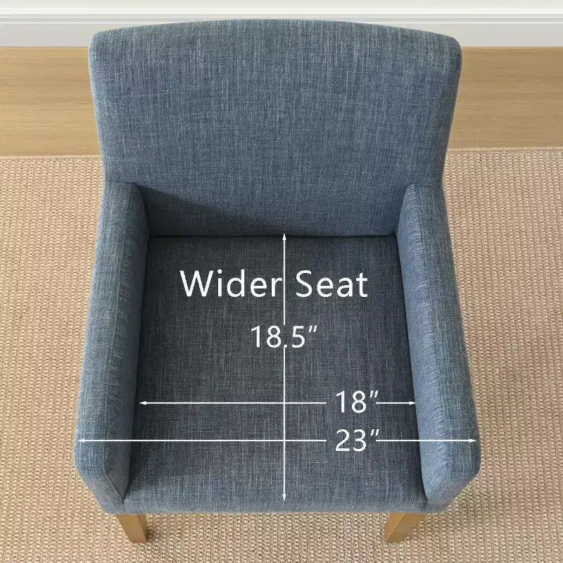 Set van 6 gestoffeerde eetkamerstoelen met armleuningen, moderne linnen fauteuils met houten poten, accentstoelen voor eetkamer en woonkamer - Panipeachy