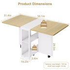 Table à manger pliante pour la cuisine, table à manger peu encombrante, table de cuisine extensible à abattants avec 6 roulettes pour petits espaces