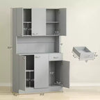 71 keukenkast, hoge opbergkast met magnetronstandaard, moderne keukenkast, 3 verstelbare planken voor woonkamer en eetkamer