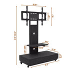 TV Stand for 32-75 TVs, Adjustable Height Mobile TV Cart with Drawer and Wheels for Living Room, Bedroom, Offices -ModernLuxe