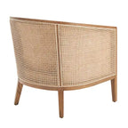 Tillman Akzentstuhl aus Leinen mit Rattan