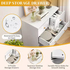 Grande commode Karl Home à 6 tiroirs pour chambre et meuble à tiroirs, construction robuste, organisateur de rangement en bois pour placard, blanche