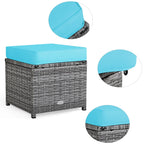 Costway Ensemble repas de jardin en rotin de 7 pièces, canapé d’angle, canapé et pouf — Voir les détails