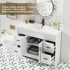 Wavy Line 30/36/48 Bathroom Vanity Set with Sink & Faucet