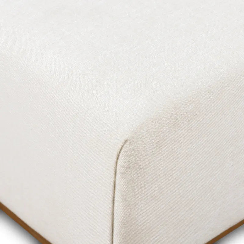 Pouf Poly & Bark Jarmo avec table en noyer réglable – véritable cuir italien pleine fleur