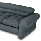 Intex Corner Sofa L-Shaped Inflatable Lounge Couch w/ Cupholders, Gray (2 Pack) - 26
