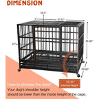 Cage pour chien BOSSIN robuste et indestructible de 48/38 po, chenil anti-fugue avec roulettes verrouillables