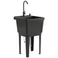 Évier utilitaire portable avec bac à linge, évier sur pied avec robinet, distributeur de savon et tuyaux