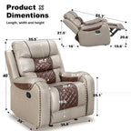 Ruime relaxfauteuil van kunstleer in Amerikaans design voor de woonkamer