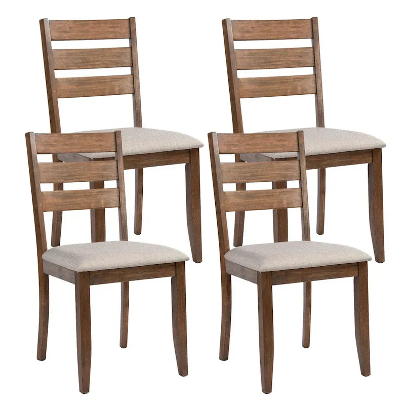 Ensemble de 4 chaises de salle à manger en bois avec dossier à barreaux