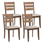 Ensemble de 4 chaises de salle à manger en bois avec dossier à barreaux