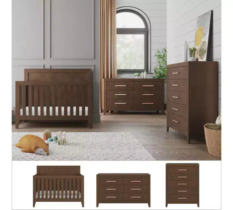 Ensemble de chambre d’enfant Child Craft Kieran comprenant un lit à barreaux, une commode double et un chiffonnier, 3 pièces, avec lit convertible 4-en-1, commode et chiffonnier