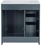 30 Einzelwaschbecken-Badezimmerwaschtisch mit Unterschrank und 3 Schubladen - Schwarz / Blau / Grün / Indigo / Weiß