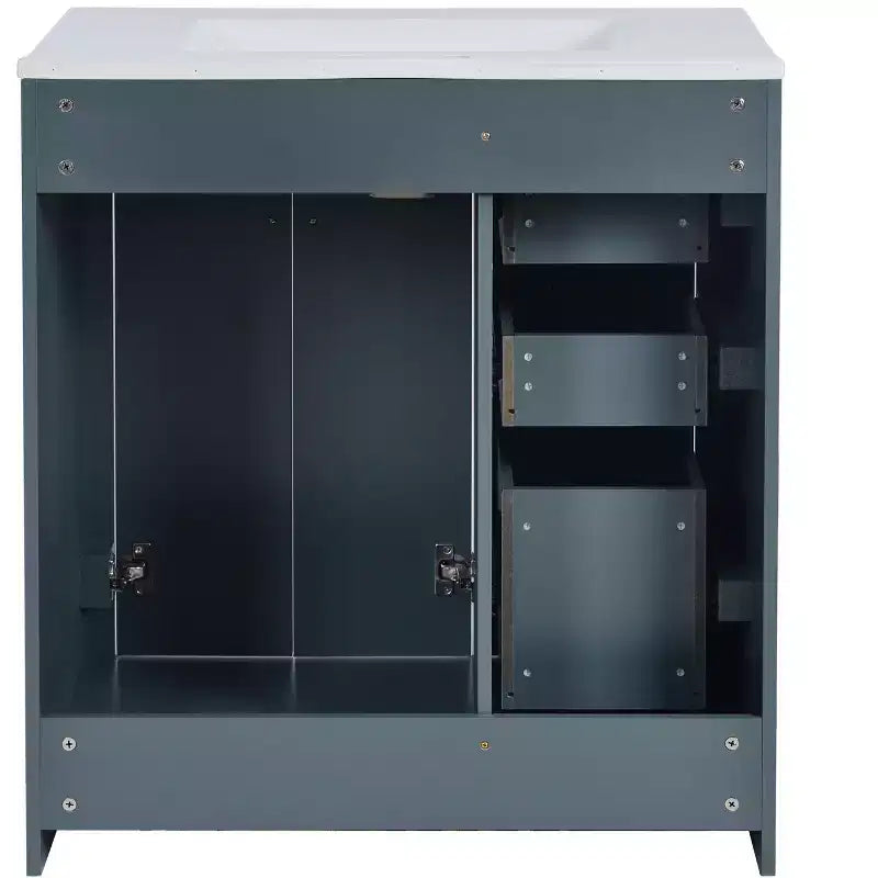 30 Einzelwaschbecken-Badezimmerwaschtisch mit Unterschrank und 3 Schubladen - Schwarz / Blau / Grün / Indigo / Weiß