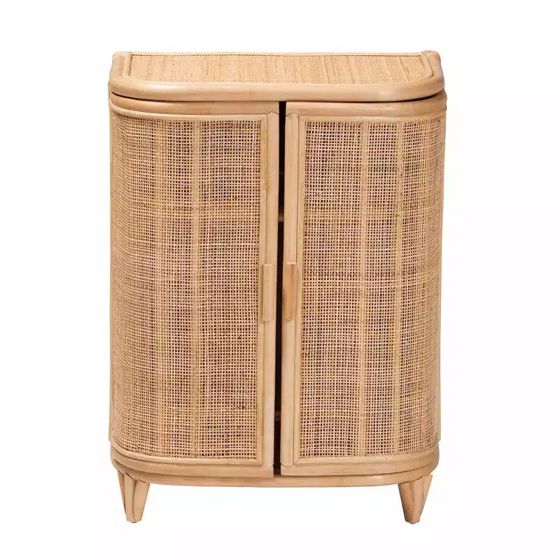 Meuble de rangement en rotin naturel bali & pari Yanka Natural : fabriqué à la main, 2 étagères, design bohème