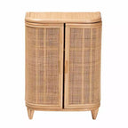 Meuble de rangement en rotin naturel bali & pari Yanka Natural : fabriqué à la main, 2 étagères, design bohème