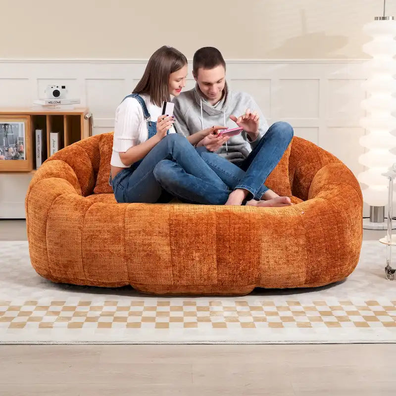 GDFStudio - Canapé relax 2 places Laurel en chenille avec mousse haute densité et confort généreux