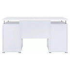 TUYOHW 55 Wooden Writing Desk,Office Computer Desk with 2 Drawers,1 Cabinet,1 Open Shelf,1 Door,Work Desk for Home Office,Study,Small Spaces