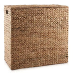 Panier à linge Casafield à 2 compartiments avec couvercle et sacs doublures amovibles, trieur de linge tressé en jacinthe d’eau pour vêtements