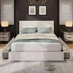 CuisinSmart Corduroy Bed Frame with Headboard, Platform Upholstered Bed Frame with 4 Storage Drawers and Wooden Slats Support