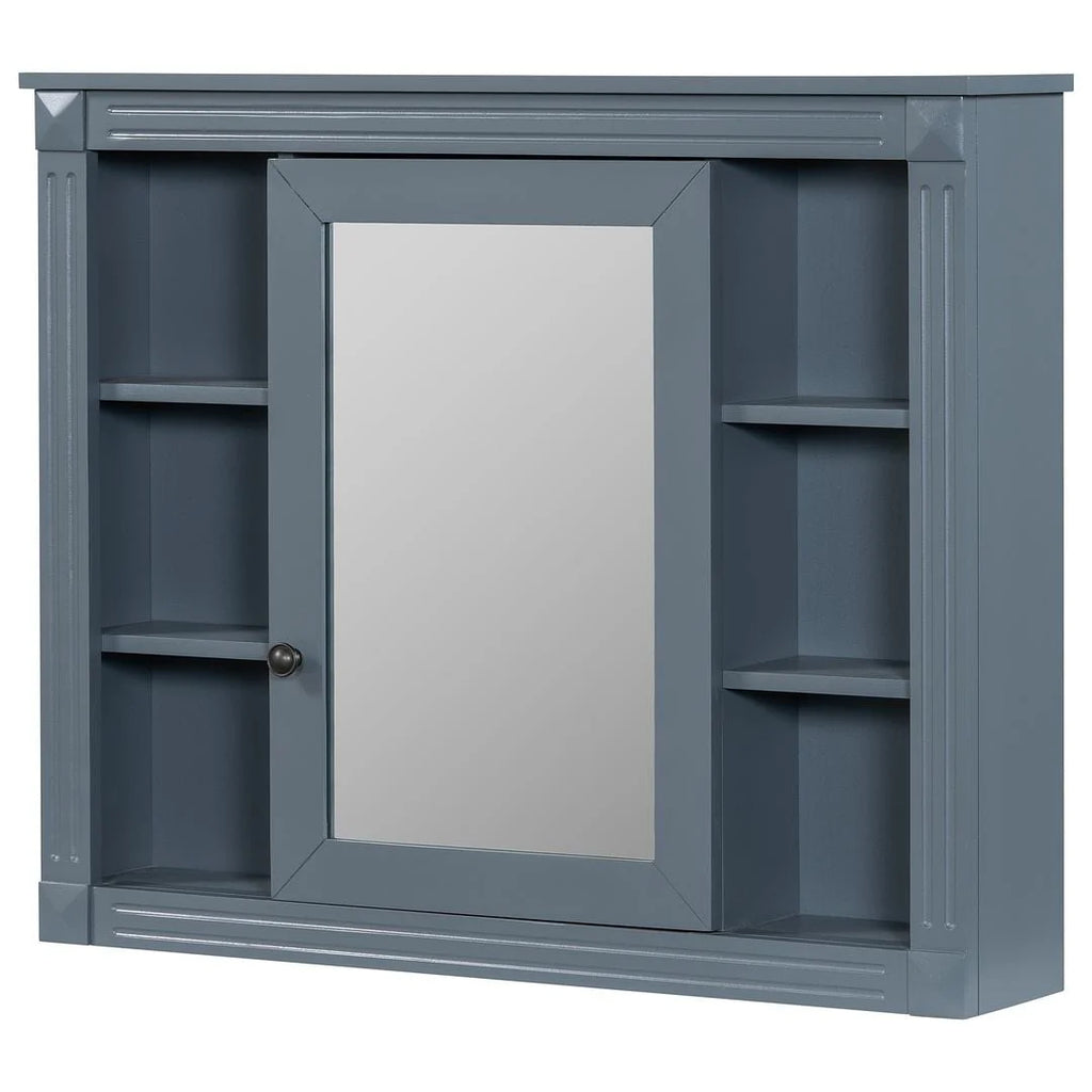 Meuble-lavabo moderne de salle de bains de 36 po avec vasque sur plan, armoire à miroir, 2 portes et 2 tiroirs