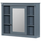 Meuble-lavabo moderne de salle de bains de 36 po avec vasque sur plan, armoire à miroir, 2 portes et 2 tiroirs