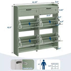Meuble à chaussures avec 4 tiroirs basculants et 2 tiroirs supérieurs, meuble organiseur à chaussures en bois avec étagère réglable, meubles de rangement à chaussures autonomes