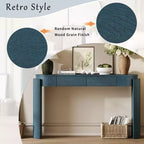 Merax Modern Oval-Top Console Table with Fluted Curved Legs & Dual Hidden Drawers