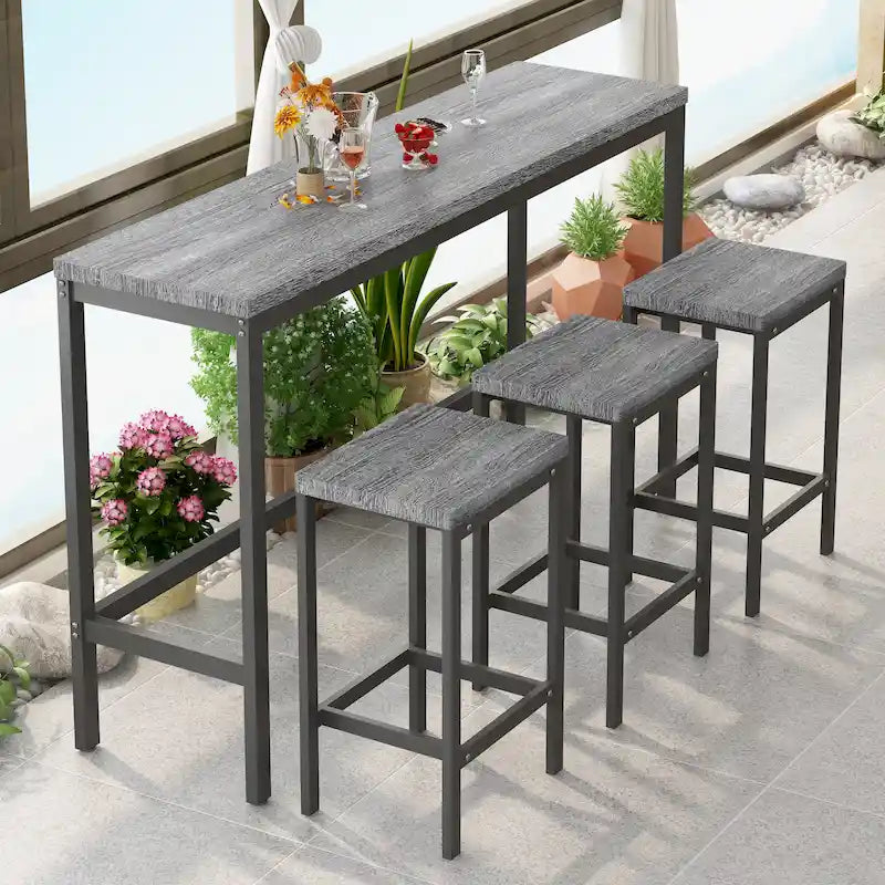 Ensemble de table de bar avec 3 tabourets